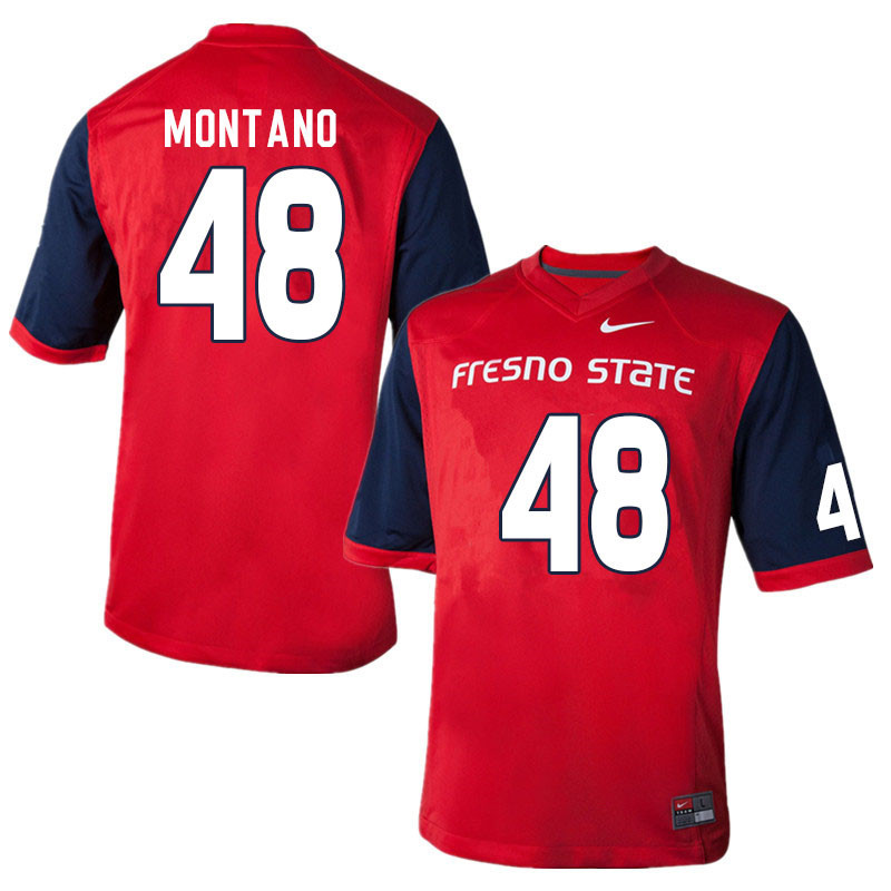 Men #48 Abraham Montano Fresno State Bulldogs College Football Jerseys Sale-Red